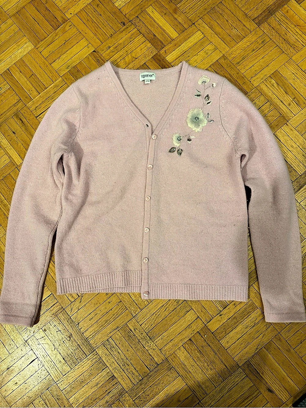 together Floral Embroidered Cardigan Pink Size Large